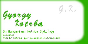 gyorgy kotrba business card